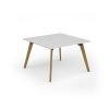Unity worktable 1200w x 1200d with 4x solid oak legs top in white - UDW1212-WH