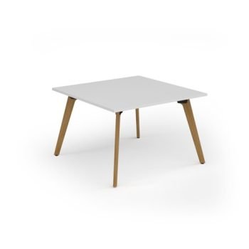 Unity worktable 1200w x 1200d with 4x solid oak legs top in white - UDW1212-WH