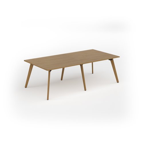 Unity worktable 2400w x 1200d with 4x solid oak legs top in oak - UDW2412-O