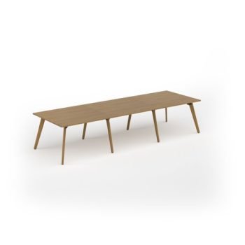 Unity worktable 3600w x 1200d with 4x solid oak legs top in oak - UDW3612-O