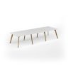 Unity worktable 3600w x 1200d with 4x solid oak legs top in white - UDW3612-WH