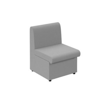 Una single modular upholstered seat in Grey - UNA50001-SG