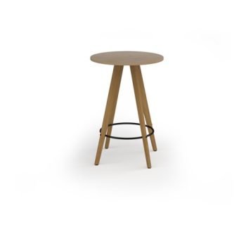 Unity circular poseur table 800dia with solid oak leg in Kendal oak - UPC8-KO