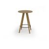 Unity circular poseur table 800dia with solid oak leg in oak - UPC8-O