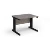 Vivo straight desk 1000mm x 800mm - black frame Grey Oak Top - V10-K-GO