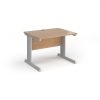 Vivo straight desk 1000mm x 800mm - silver frame Beech top - V10-S-B