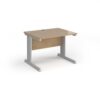 Vivo straight desk 1000mm x 800mm - silver frame Kendal Oak Top - V10-S-KO