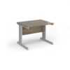 Vivo straight desk 1000mm x 800mm - silver frame Nebraska Oak Top - V10-S-NO
