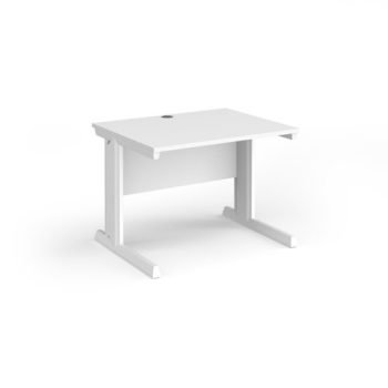 Vivo straight desk 1000mm x 800mm - white frame White Top - V10-WH-WH