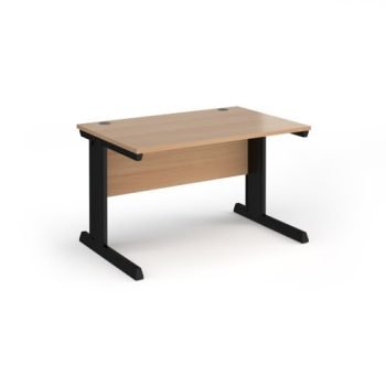 Vivo straight desk 1200mm x 800mm - black frame Beech top - V12-K-B