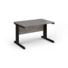 Vivo straight desk 1200mm x 800mm - black frame Grey Oak Top - V12-K-GO