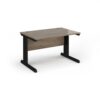 Vivo straight desk 1200mm x 800mm - black frame Nebraska Oak Top - V12-K-NO