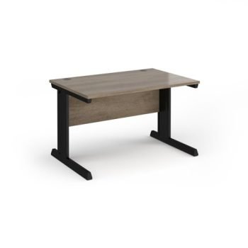 Vivo straight desk 1200mm x 800mm - black frame Nebraska Oak Top - V12-K-NO