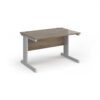 Vivo straight desk 1200mm x 800mm - silver frame Nebraska Oak Top - V12-S-NO