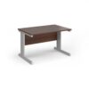 Vivo straight desk 1200mm x 800mm - silver frame Walnut top - V12-S-W