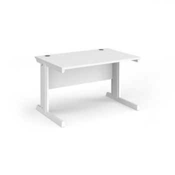 Vivo straight desk 1200mm x 800mm - white frame White Top - V12-WH-WH