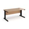 Vivo straight desk 1600mm x 800mm - black frame Beech top - V16-K-B