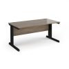 Vivo straight desk 1600mm x 800mm - black frame Nebraska Oak Top - V16-K-NO