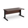 Vivo straight desk 1600mm x 800mm - black frame Walnut top - V16-K-W