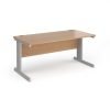 Vivo straight desk 1600mm x 800mm - silver frame Beech top - V16-S-B