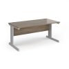 Vivo straight desk 1600mm x 800mm - silver frame Nebraska Oak Top - V16-S-NO