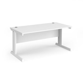Vivo straight desk 1600mm x 800mm - white frame White Top - V16-WH-WH