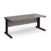 Vivo straight desk 1800mm x 800mm - black frame Grey Oak Top - V18-K-GO