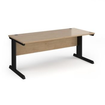Vivo straight desk 1800mm x 800mm - black frame Kendal Oak Top - V18-K-KO
