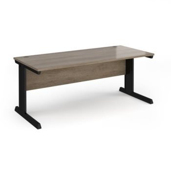 Vivo straight desk 1800mm x 800mm - black frame Nebraska Oak Top - V18-K-NO