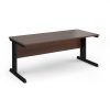 Vivo straight desk 1800mm x 800mm - black frame Walnut top - V18-K-W