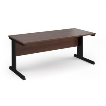 Vivo straight desk 1800mm x 800mm - black frame Walnut top - V18-K-W