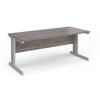 Vivo straight desk 1800mm x 800mm - silver frame Grey Oak Top - V18-S-GO