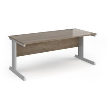 Vivo straight desk 1800mm x 800mm - silver frame Nebraska Oak Top - V18-S-NO