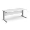 Vivo straight desk 1800mm x 800mm - silver frame White Top - V18-S-WH
