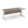 Vivo straight desk 1800mm x 800mm - white frame Nebraska Oak Top - V18-WH-NO