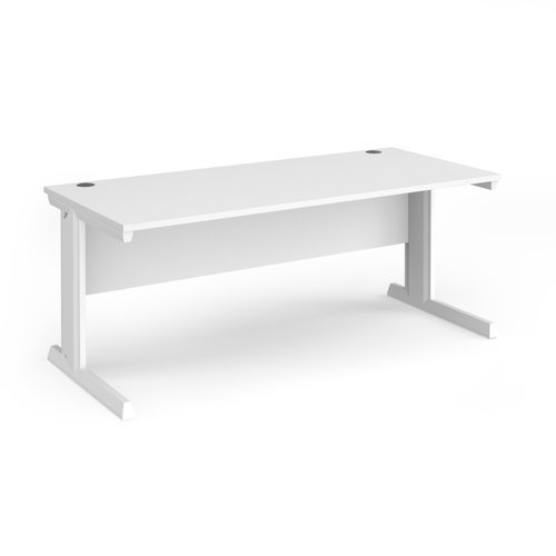 Vivo straight desk 1800mm x 800mm - white frame White Top - V18-WH-WH