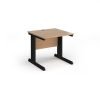 Vivo straight desk 800mm x 800mm - black frame Beech top - V8-K-B