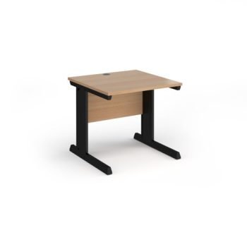 Vivo straight desk 800mm x 800mm - black frame Beech top - V8-K-B