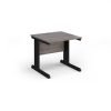 Vivo straight desk 800mm x 800mm - black frame Grey Oak Top - V8-K-GO