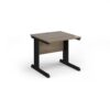 Vivo straight desk 800mm x 800mm - black frame Nebraska Oak Top - V8-K-NO