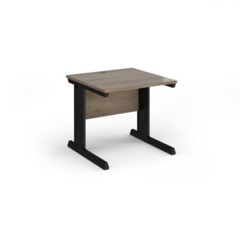 Vivo straight desk 800mm x 800mm - black frame Nebraska Oak Top - V8-K-NO