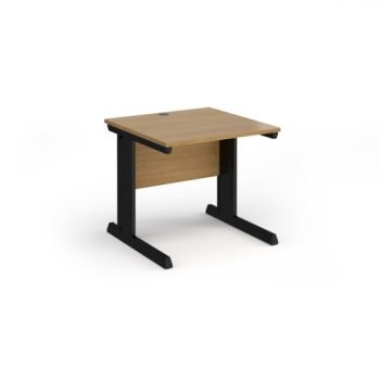 Vivo straight desk 800mm x 800mm - black frame Oak Top - V8-K-O