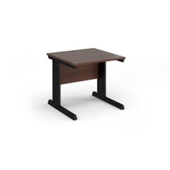 Vivo straight desk 800mm x 800mm - black frame Walnut top - V8-K-W