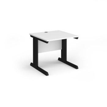 Vivo straight desk 800mm x 800mm - black frame White Top - V8-K-WH
