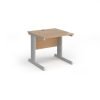 Vivo straight desk 800mm x 800mm - silver frame Beech top - V8-S-B