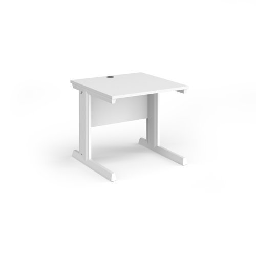 Vivo straight desk 800mm x 800mm - white frame White Top - V8-WH-WH