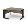 Vivo left hand ergonomic desk 1400mm - black frame Nebraska Oak Top - VEL14-K-NO