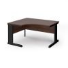 Vivo left hand ergonomic desk 1400mm - black frame Walnut top - VEL14-K-W