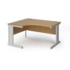 Vivo left hand ergonomic desk 1400mm - silver frame Oak Top - VEL14-S-O