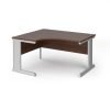 Vivo left hand ergonomic desk 1400mm - silver frame Walnut top - VEL14-S-W